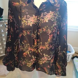 Black Floral Blouse by Alexis